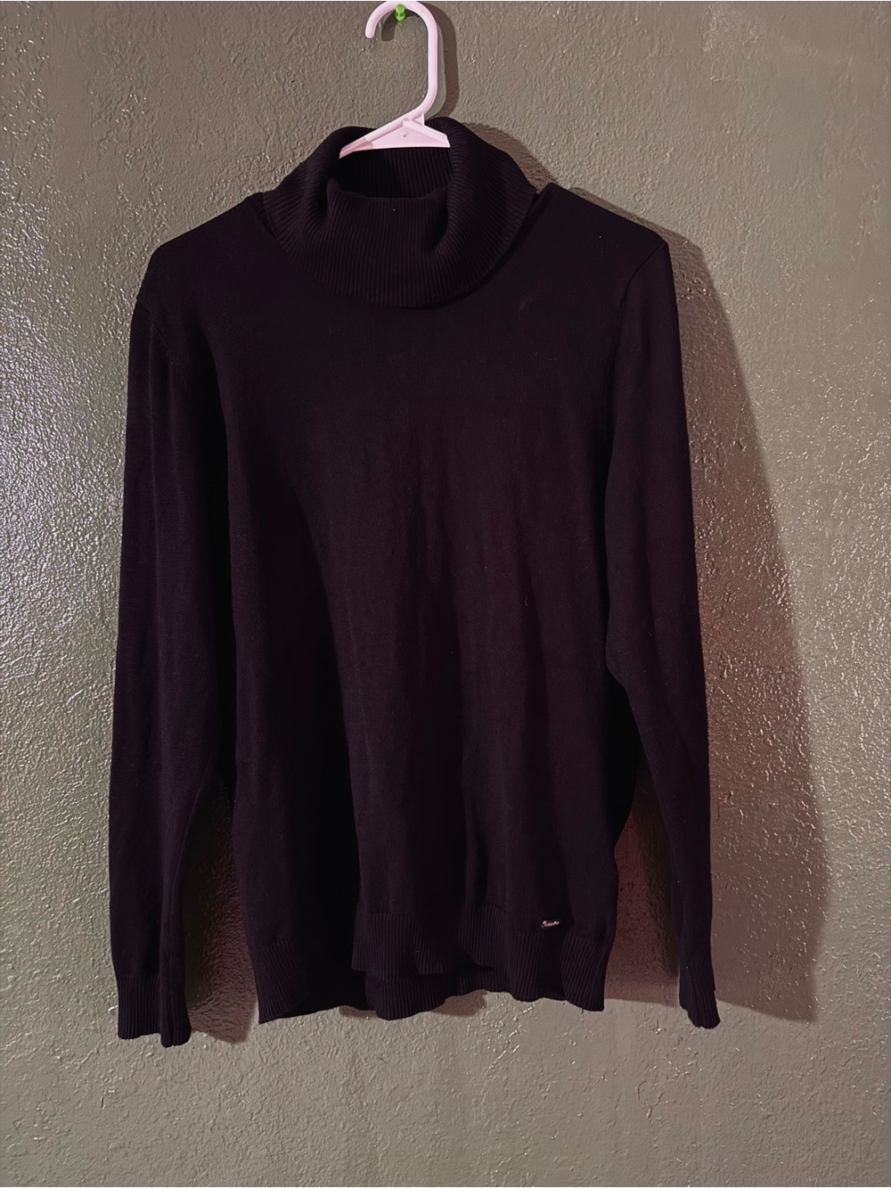 Calvin Klein Black Ribbed Turtleneck Sweater
